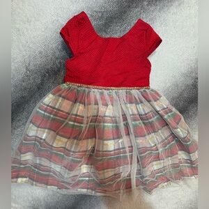 Nanette Kids Girls Toddler Red Metallic Rhinestone Christmas Holiday Dress 5